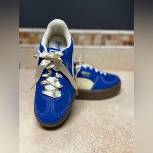 Women’s Puma Palermo Elevata Sneakers in Blue and Cream